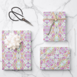 Elegantes Abstraktes Boho Muster Kunst, farbenfroh Geschenkpapier Set