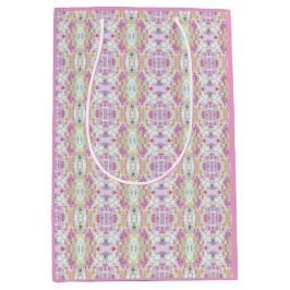 Elegantes Abstraktes Boho Muster Kunst, Pastellros Mittlere Geschenktüte