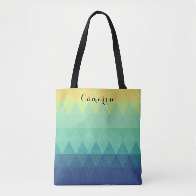 Elegantes abstraktes Dreieck-ombre-Muster Tasche (Vorderseite)