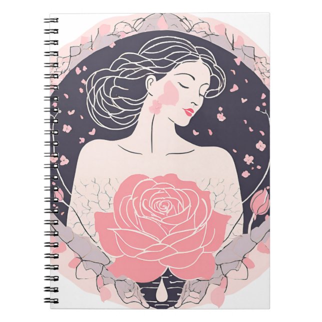 Elegantes abstraktes friedlich-rosa Notebook Notizblock (Vorderseite)