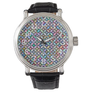 Elegantes Abstraktes, gestanztes Glasmuster Armbanduhr