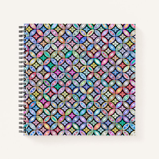 Elegantes Abstraktes, gestanztes Glasmuster Notizbuch (Vorderseite)