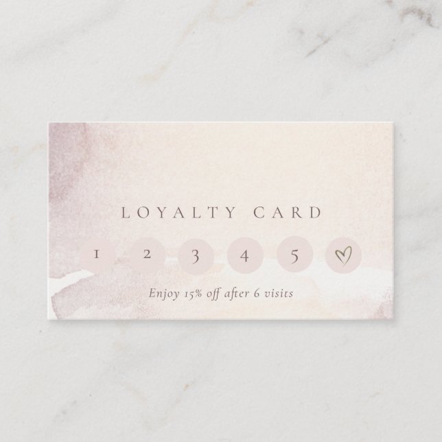 Elegantes Abstraktes Gold Lila Logo 6 Loyalität Visitenkarte (Vorderseite)