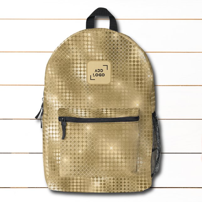 Elegantes Abstraktes Gold-Muster Logo Corporate Bedruckter Rucksack (Von Creator hochgeladen)