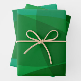 Elegantes abstraktes grünes festliches Weihnachtsf Geschenkpapier Set