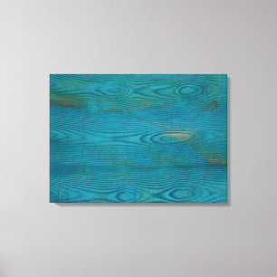 Elegantes Abstraktes Holzkorn Textur Aquamarin bla Leinwanddruck