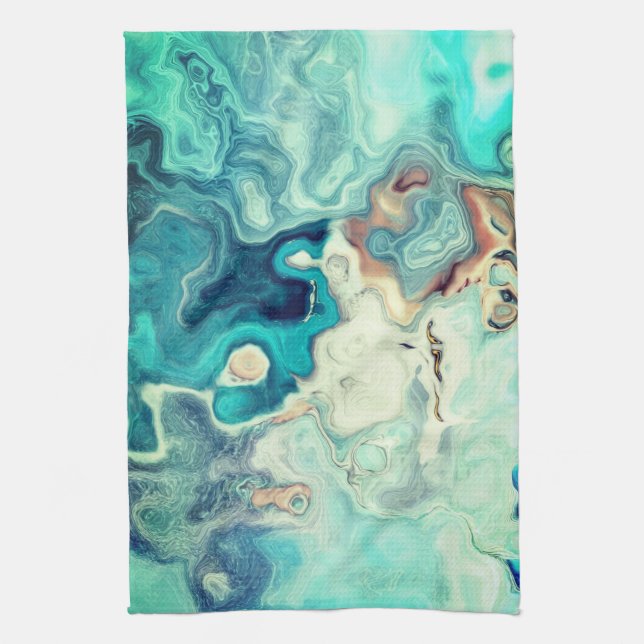 Elegantes Abstraktes Marbel ombre Geschirrtuch (Vertikal)