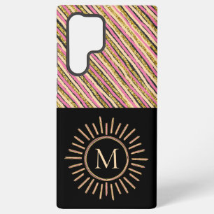 Elegantes, Abstraktes, modernes Monogramm-Gelb Samsung Galaxy Hülle