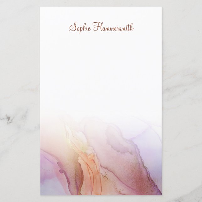 Elegantes Abstraktes Personalisiertes Papier (Vorderseite)