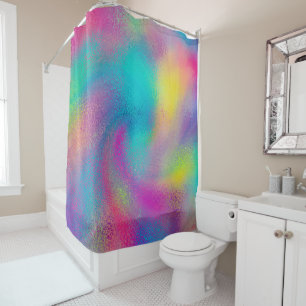 Elegantes Abstraktes Regenbogen-Glitzer Duschvorhang