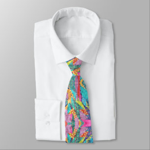 Elegantes Abstraktes Rosa und Aquamarines Männerge Krawatte