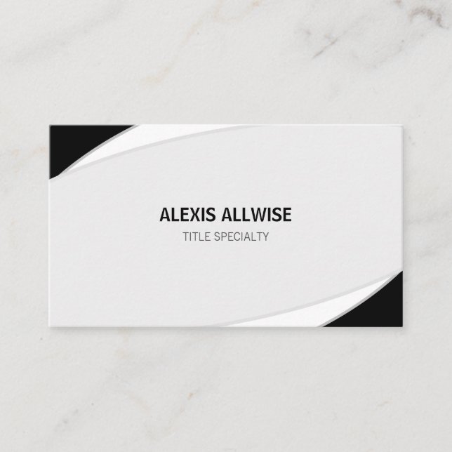 Elegantes Abstraktes Silver Gray Black & White Visitenkarte (Vorderseite)