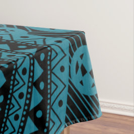 Elegantes Abstraktes Tribal-Muster mit blauer Geom Tischdecke