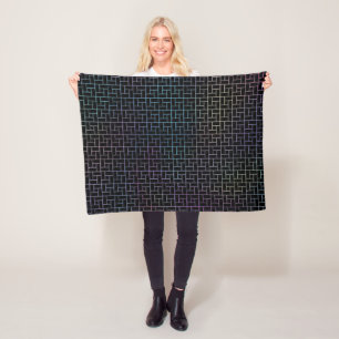 Elegantes, Abstraktes und farbenfrohes Basketmuste Fleecedecke