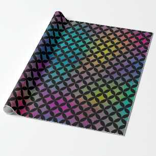 Elegantes, Abstraktes und farbenfrohes Diamantenmu Geschenkpapier