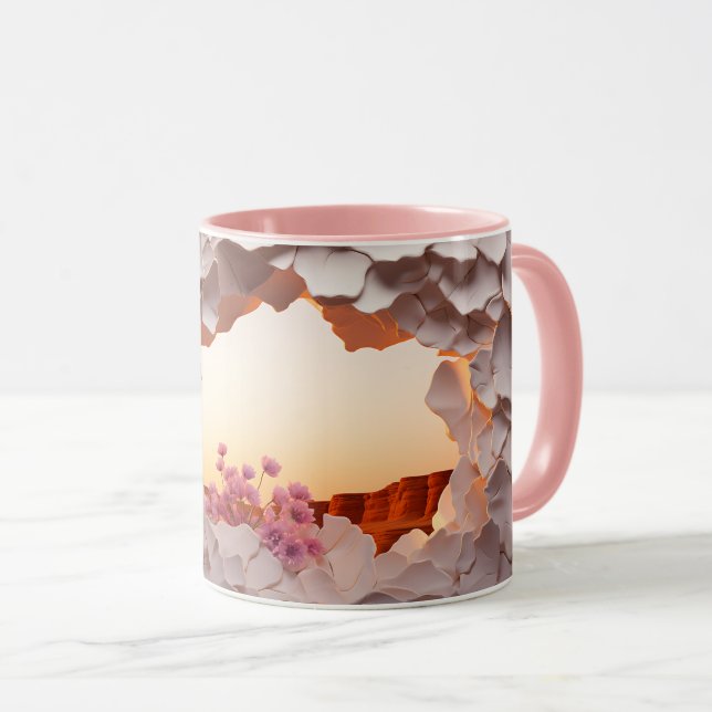 Elegantes, Abstraktes Wall-Break-Design mit blühen Tasse (VorderseiteRechts)