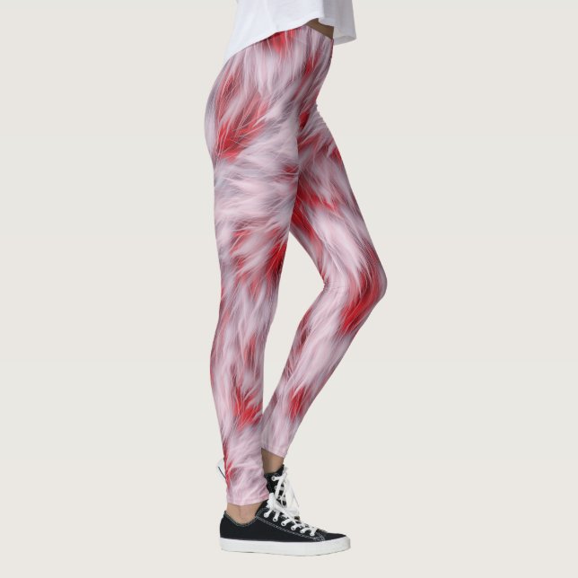 Elegantes, Abstraktes, weiche Fluffy-Fur-Muster | Leggings (Rechts)