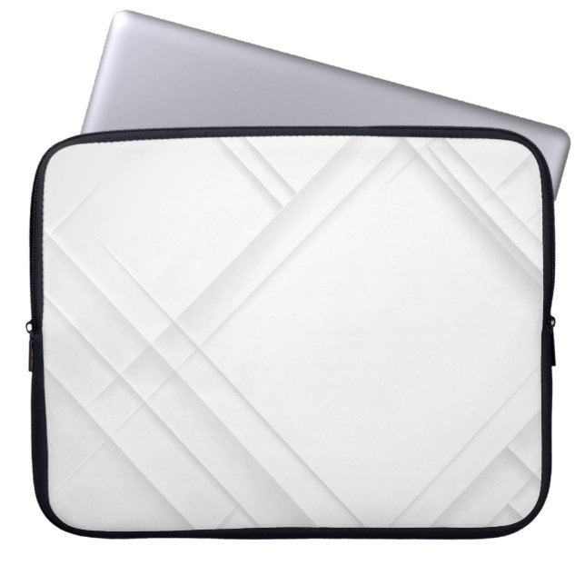 Elegantes Abstraktes, weißes Muster Laptopschutzhülle (Vorderseite)