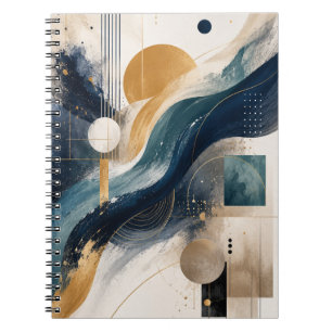 Elegantes abstraktes Wellen-Geometrie-Notizbuch Notizblock