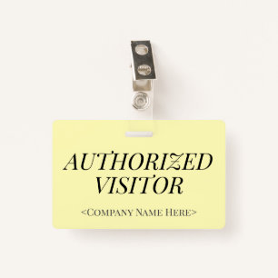 Elegantes Abzeichen "AUTHORIZED VISITOR" Ausweis
