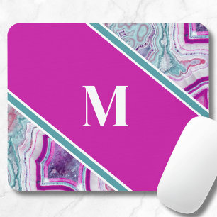 Elegantes Achat-Initial-Monogramm Mousepad