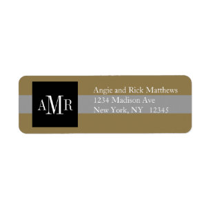 Elegantes Adressetikett Drei Monogramme Hochzeiten