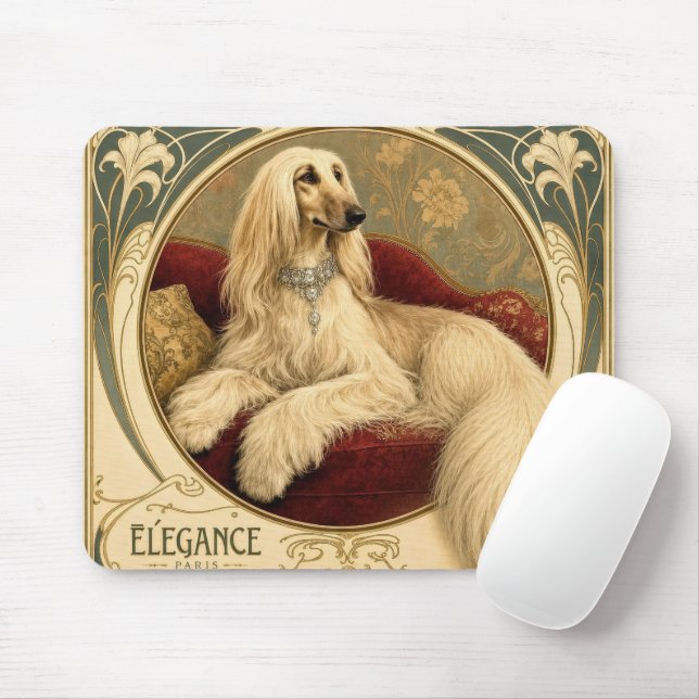 Elegantes Afghan-Hound-Porträt Mousepad (Mit Mouse)