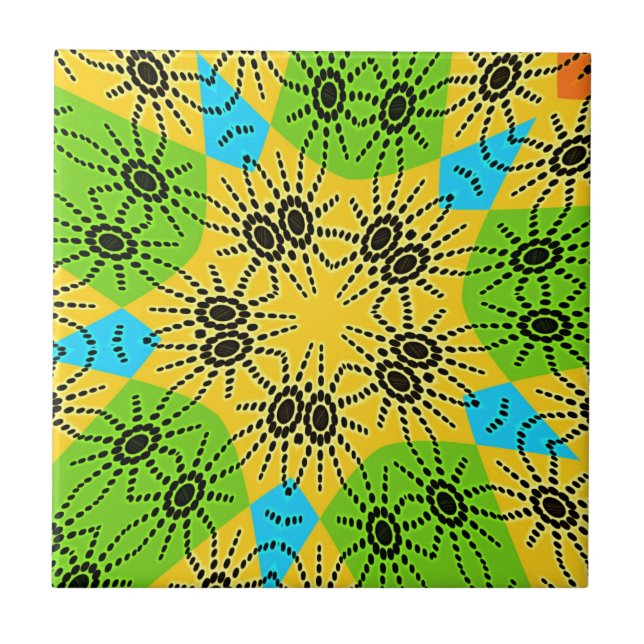 Elegantes afrikanisch Inspiriert Spider Traditiona Fliese (Vorderseite)