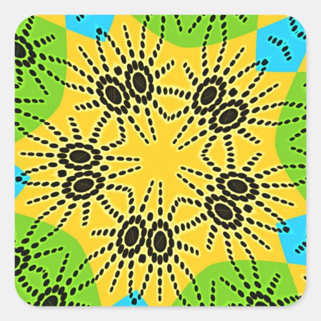Elegantes afrikanisch Inspiriert Spider Traditiona Quadratischer Aufkleber (Vorderseite)