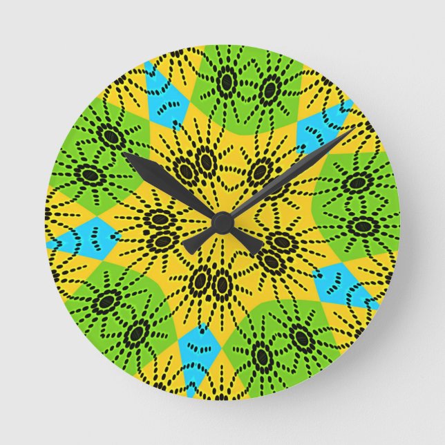 Elegantes afrikanisch Inspiriert Spider Traditiona Runde Wanduhr (Vorderseite)