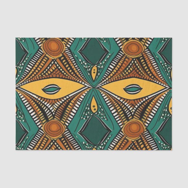 Elegantes afrikanisches Muster in reichen Tönen Seidenpapier (Vorderseite)