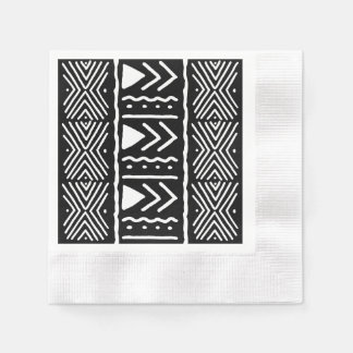 Elegantes afrikanisches schwarzes Bogolan-Designpa Serviette