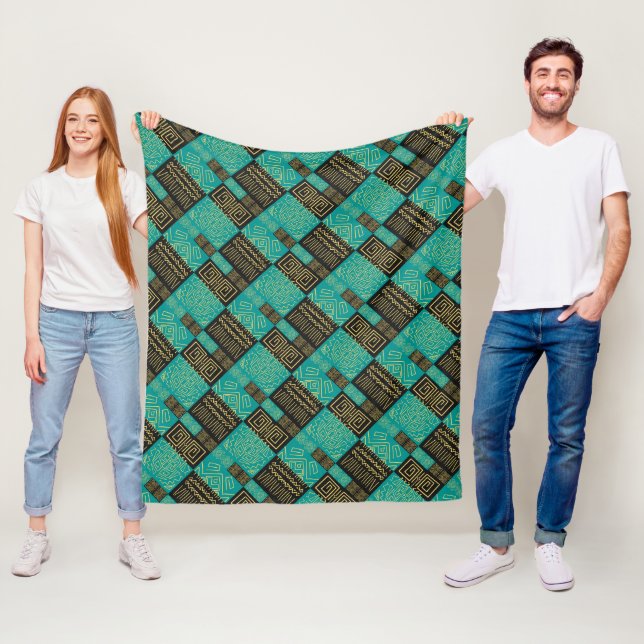Elegantes Afrikanisches Tribal Geometrisches Muste Fleecedecke (Beispiel)