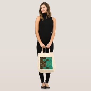 Elegantes Afrikanisches Tribal Geometrisches Muste Tragetasche