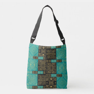 Elegantes Afrikanisches Tribal Geometrisches Muste Tragetaschen Mit Langen Trägern