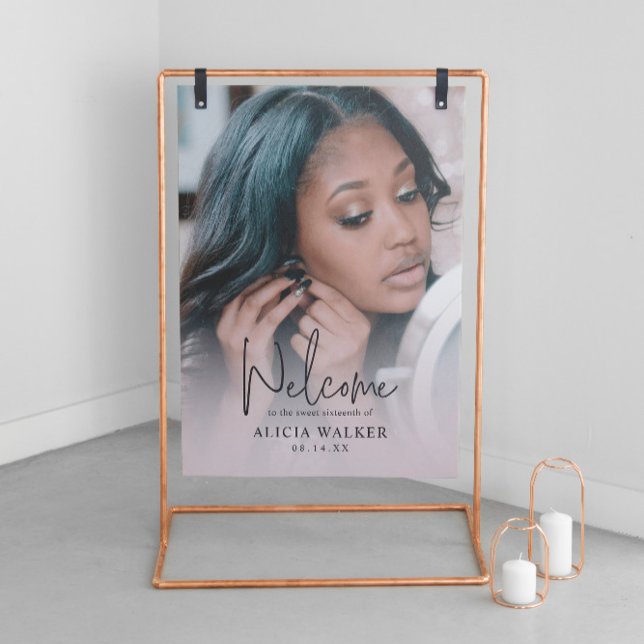 Elegantes Akryllisches Sweet 16 Willkommenszeichen Acrylschild (Von Creator hochgeladen)