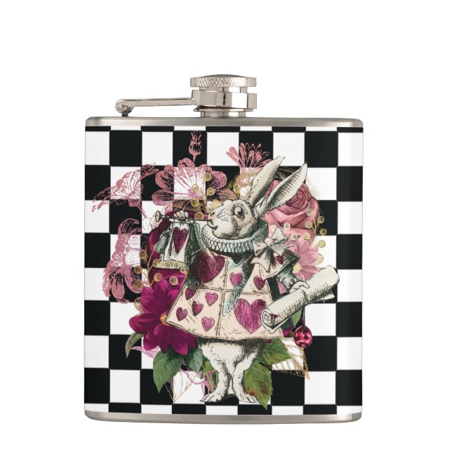 Elegantes Alice im Wunderland Rabbit Flachmann (Vorderseite)