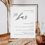 Elegantes alkoholfreies Bar Hochzeitmenü Poster<br><div class="desc">Minimalistisches modernes Bar-Zeichen,  Betrunken in der Liebe,  Alcohol Wedding Drink Menü Elegante Alkohol Drinks Hochzeit Bar Menü</div>