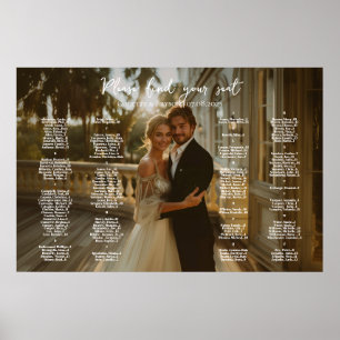 Elegantes alphabetisches Foto Hochzeitsdiagramm Poster
