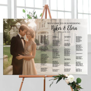 Elegantes alphabetisches Foto Hochzeitsdiagramm Poster