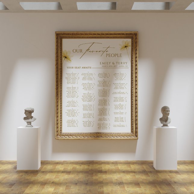 Elegantes Alphabetisches Hochzeitsdiagramm Poster (Von Creator hochgeladen)