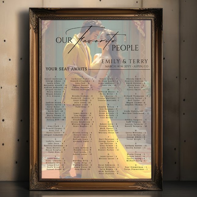 Elegantes Alphabetisches Hochzeitssattel für Foto Poster (Von Creator hochgeladen)