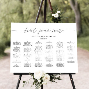 Elegantes Alphabetisches Hochzeitsstift Poster