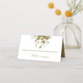 Elegantes Alter und goldene Landschaft Wasserfarbe Platzkarte