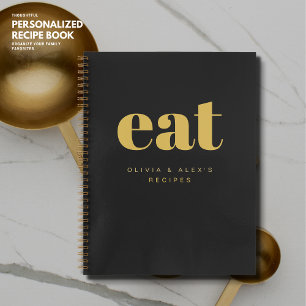 Elegantes altes klassisches Schwarz-Gold-Leere-Rez Notizbuch