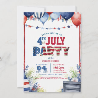 Elegantes Amerikanische Unabhängigkeitstag Party I Einladung