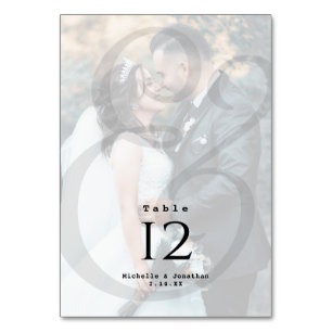 Elegantes Ampersand 2 Foto Hochzeit Tischnummer