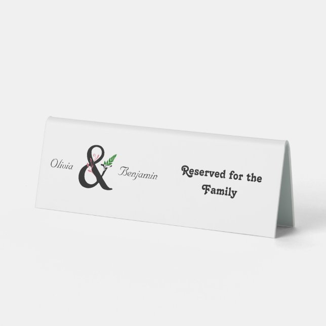 Elegantes Ampersand Tafelzelt Tischaufsteller (Vorderseite)