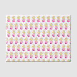 Elegantes Ananas Muster in Pinks und Gold Seidenpapier