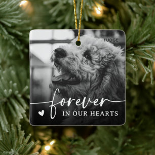 Elegantes Andenkenfoto vom Hund Memorial  Keramikornament
